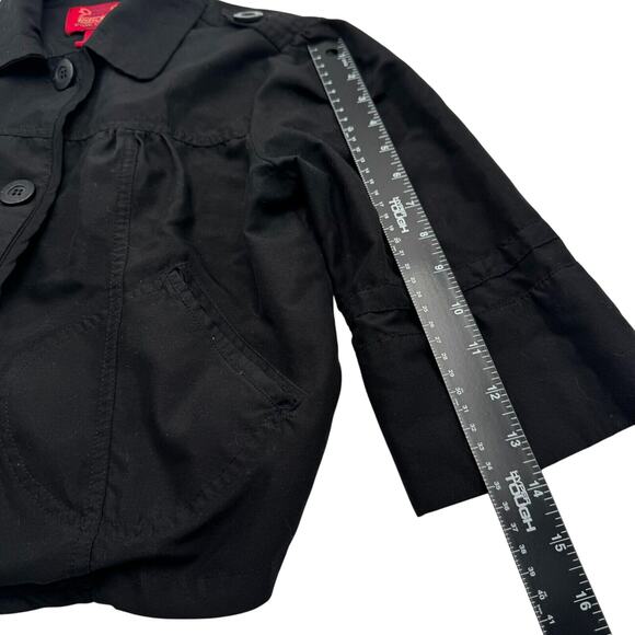 PARIS BLUES OUTERWEAR Women's Small Black Lightweight Crop‎ Short Jacket Top - Picture 8 of 9